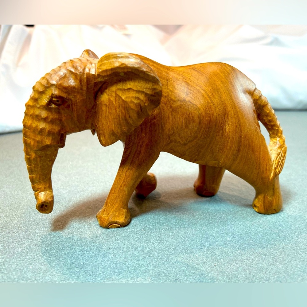 Hand Carved Wooden Elephant‎ Figure
